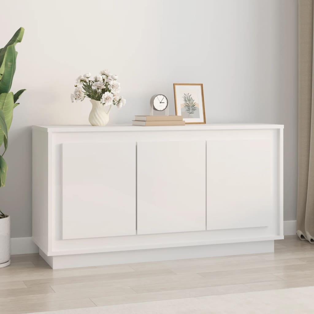 Dulap, Alb Extralucios, 102X35X55 Cm, Lemn Prelucrat