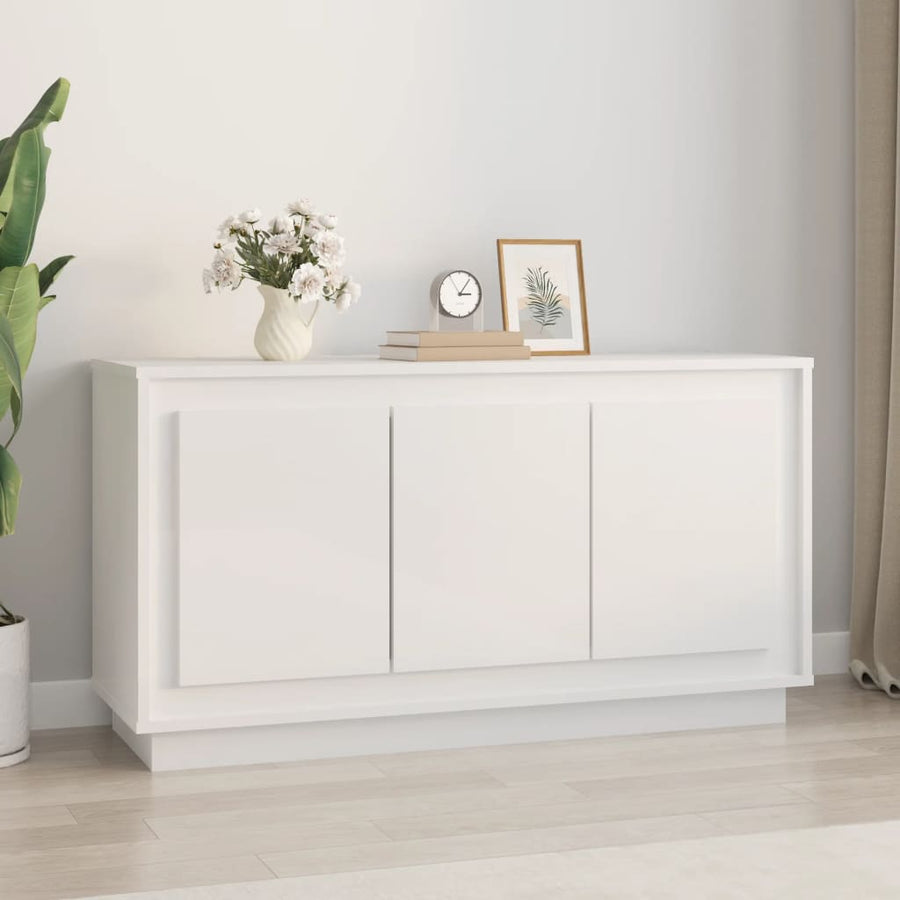 Dulap, Alb Extralucios, 102X35X55 Cm, Lemn Prelucrat