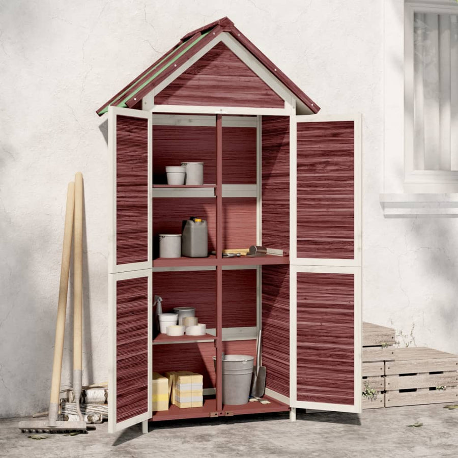 Magazie De Unelte Grădină Cafeniu 89X52,5X175 Cm Lemn Masiv Pin