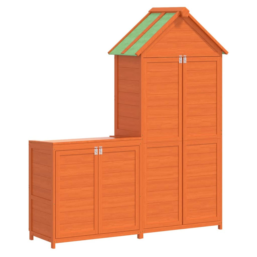 Set Magazie De Unelte De Grădină 2 Piese Lemn Masiv Pin
