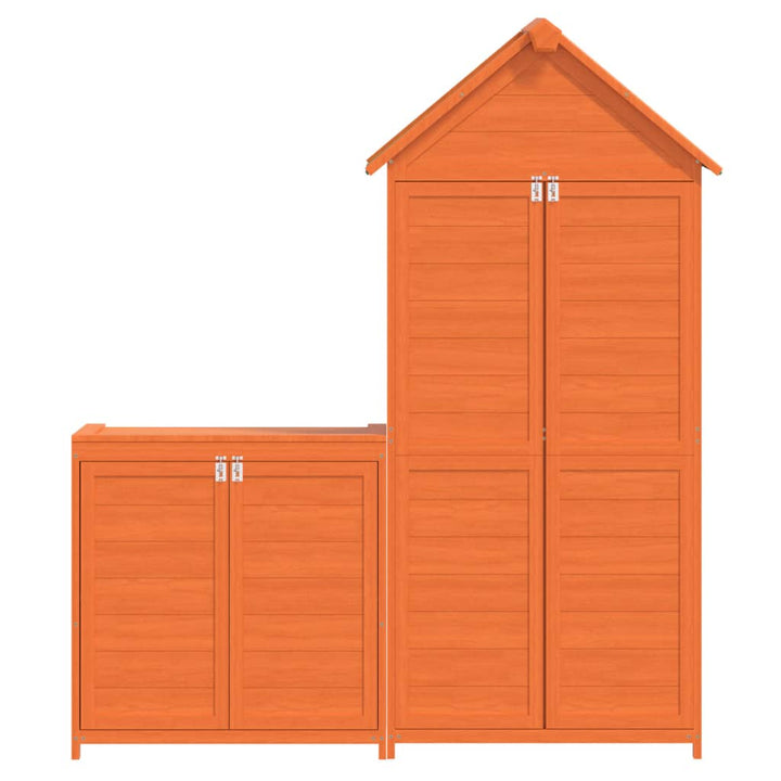 Set Magazie De Unelte De Grădină 2 Piese Lemn Masiv Pin