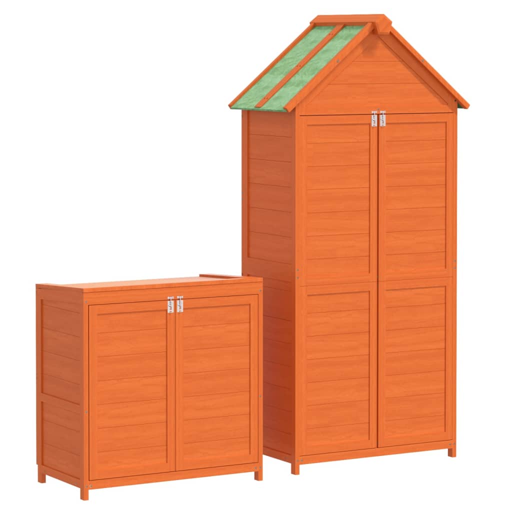 Set Magazie De Unelte De Grădină 2 Piese Lemn Masiv Pin