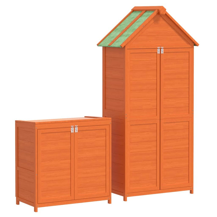 Set Magazie De Unelte De Grădină 2 Piese Lemn Masiv Pin