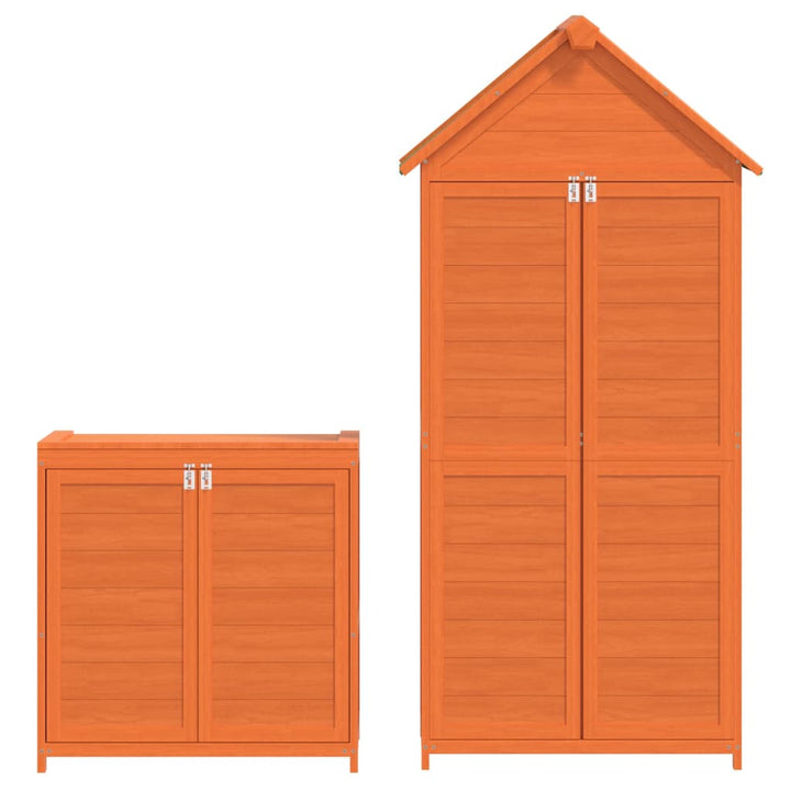 Set Magazie De Unelte De Grădină 2 Piese Lemn Masiv Pin