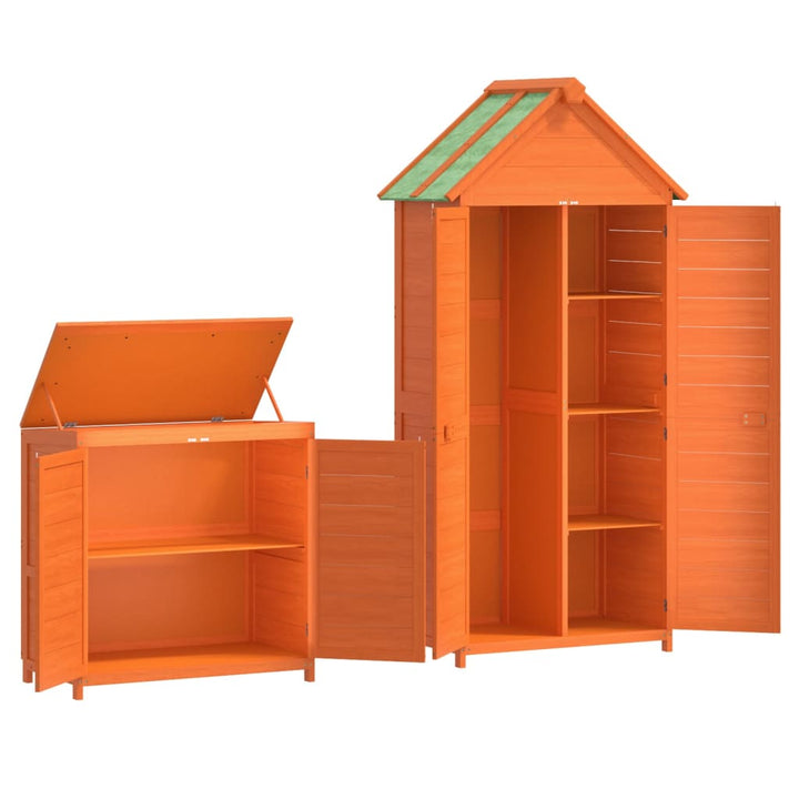 Set Magazie De Unelte De Grădină 2 Piese Lemn Masiv Pin