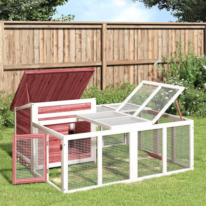 Cușcă Pentru Iepuri 144X123X67,5 Cm Din Lemn Masiv De Pin