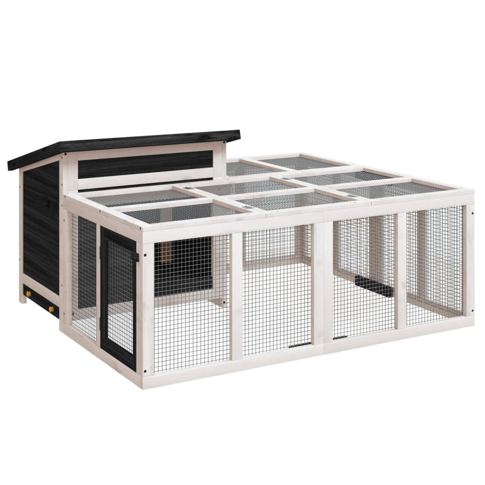 Cușcă Pentru Iepuri 144X123X67,5 Cm Din Lemn Masiv De Pin