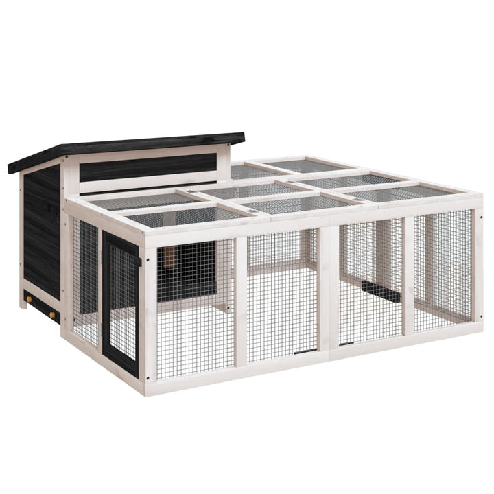 Cușcă Pentru Iepuri 144X123X67,5 Cm Din Lemn Masiv De Pin