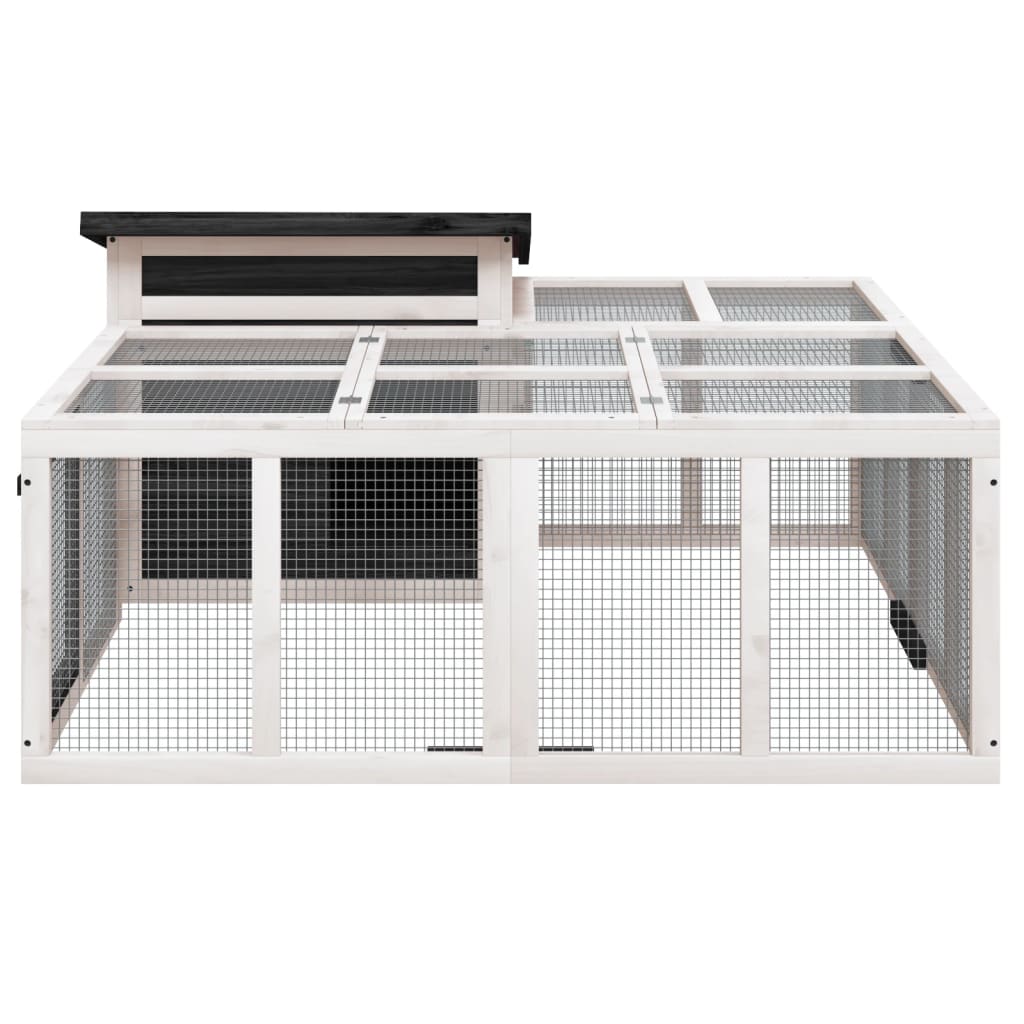 Cușcă Pentru Iepuri 144X123X67,5 Cm Din Lemn Masiv De Pin