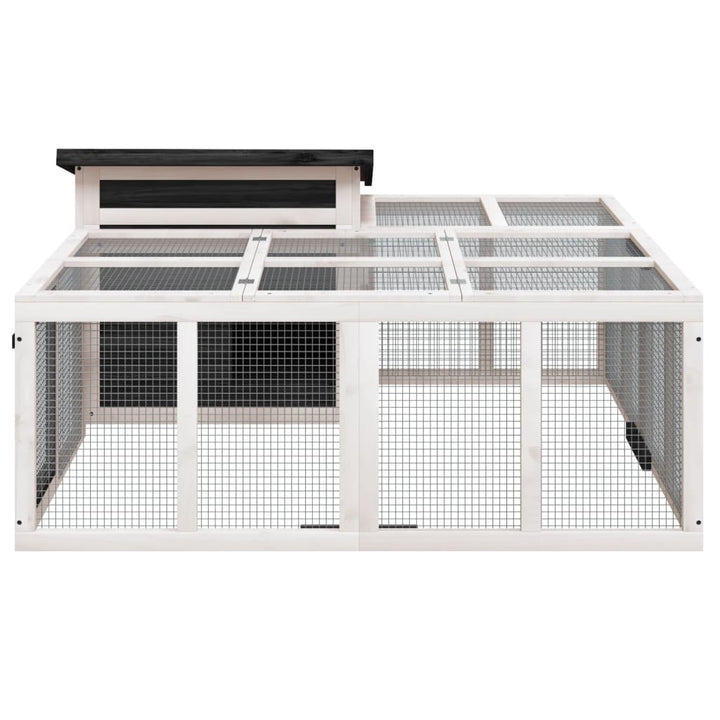 Cușcă Pentru Iepuri 144X123X67,5 Cm Din Lemn Masiv De Pin
