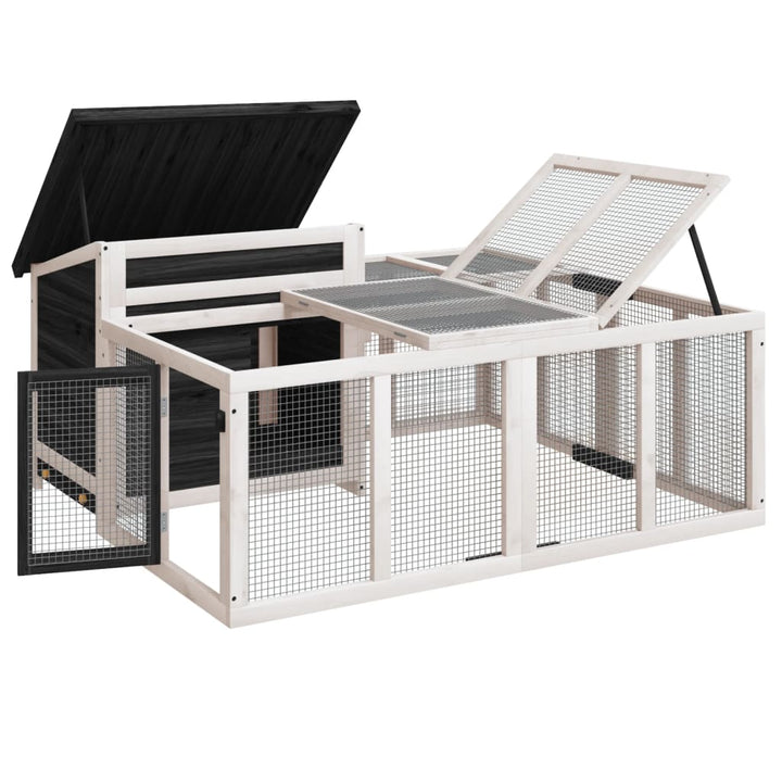 Cușcă Pentru Iepuri 144X123X67,5 Cm Din Lemn Masiv De Pin