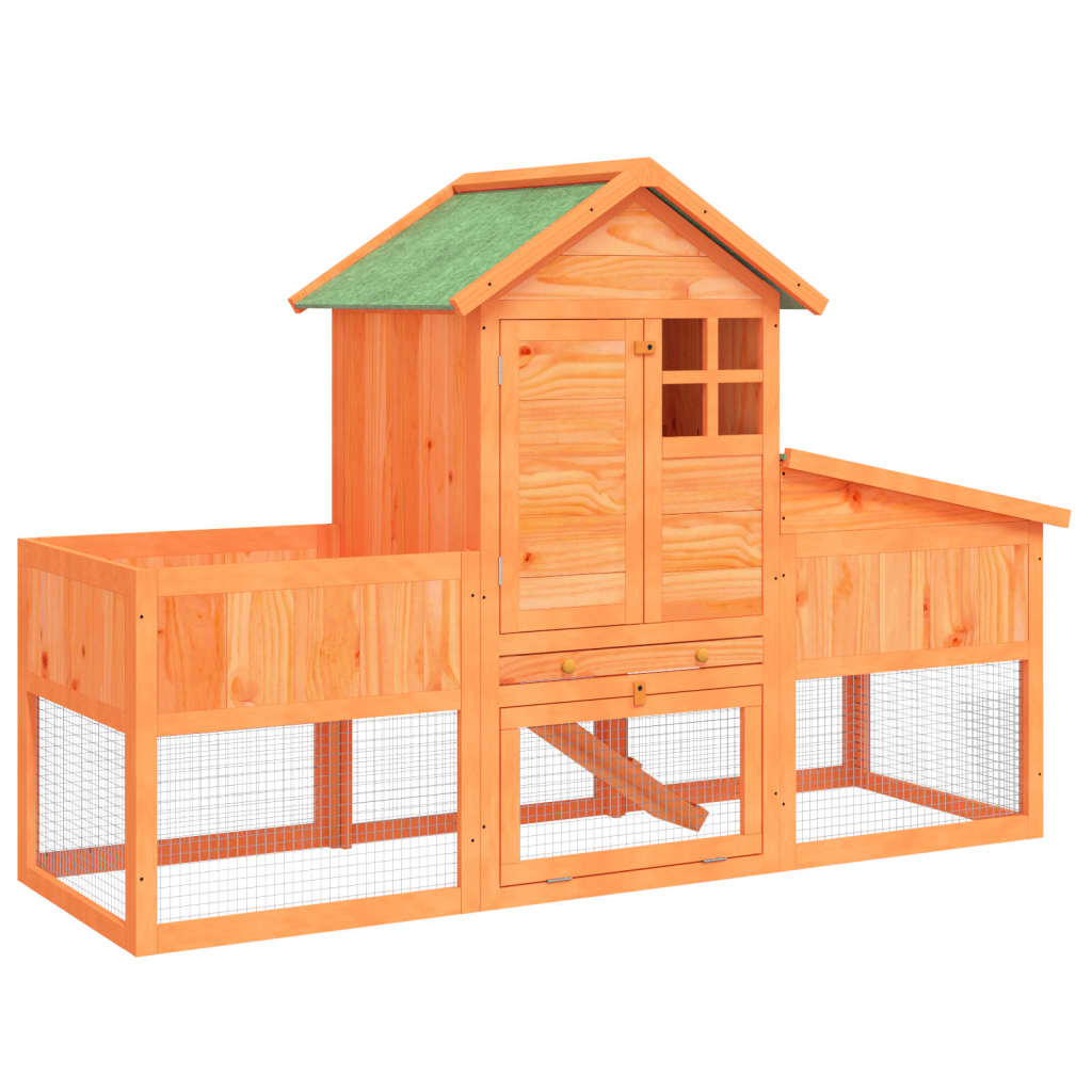 Cușcă Pentru Iepuri 170X63X113 Cm Lemn Masiv De Pin