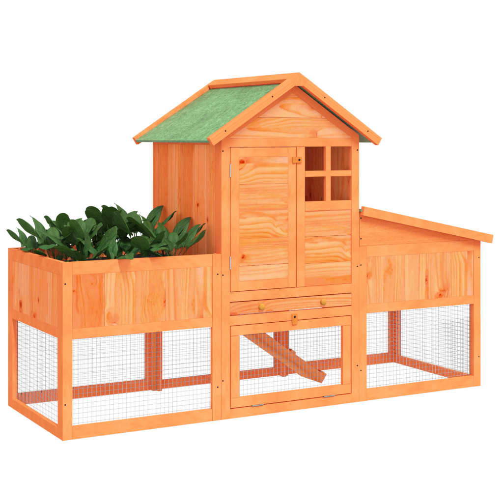 Cușcă Pentru Iepuri 170X63X113 Cm Lemn Masiv De Pin