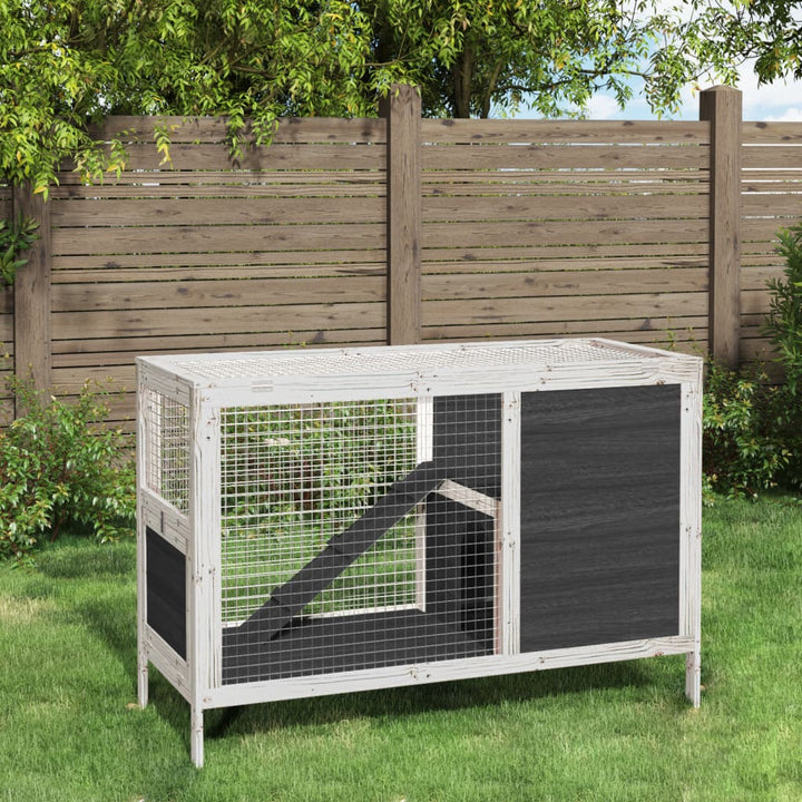 Cușcă Pentru Iepuri 103X44X69,5 Cm Lemn Masiv De Pin