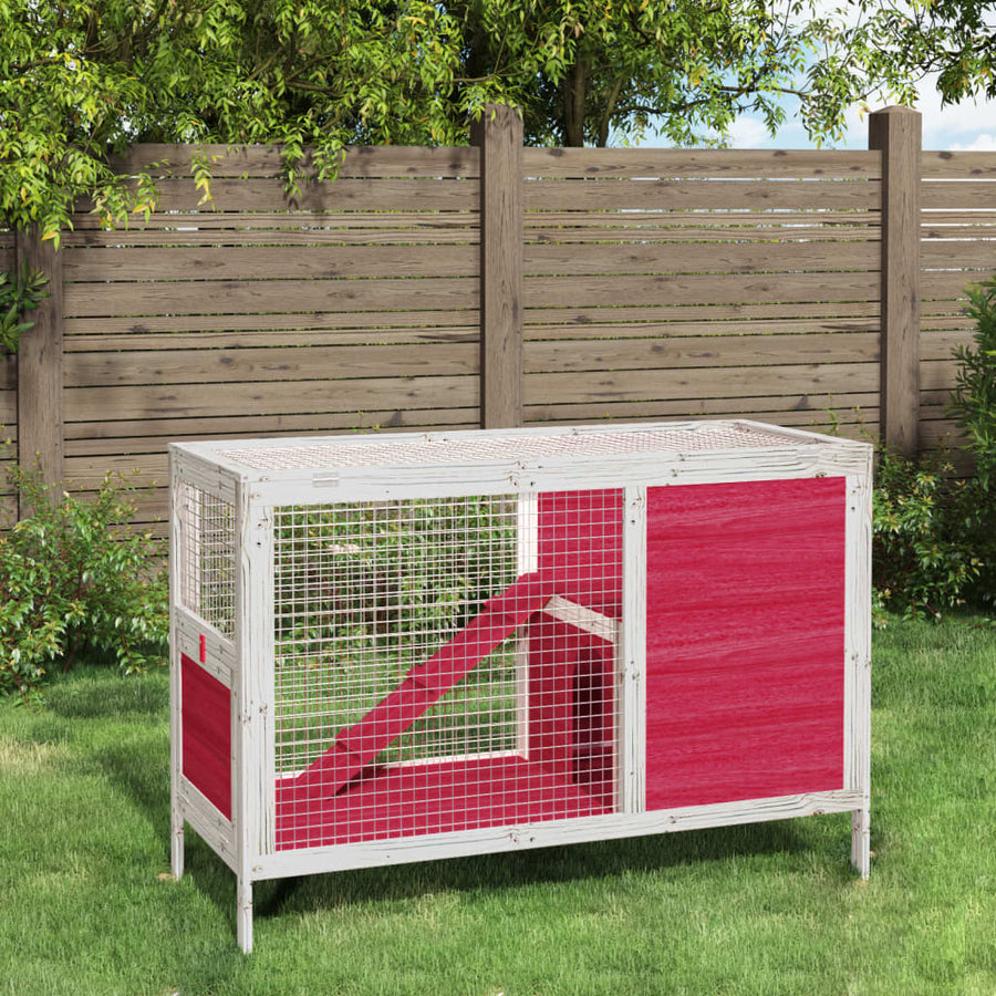 Cușcă Pentru Iepuri 103X44X69,5 Cm Lemn Masiv De Pin