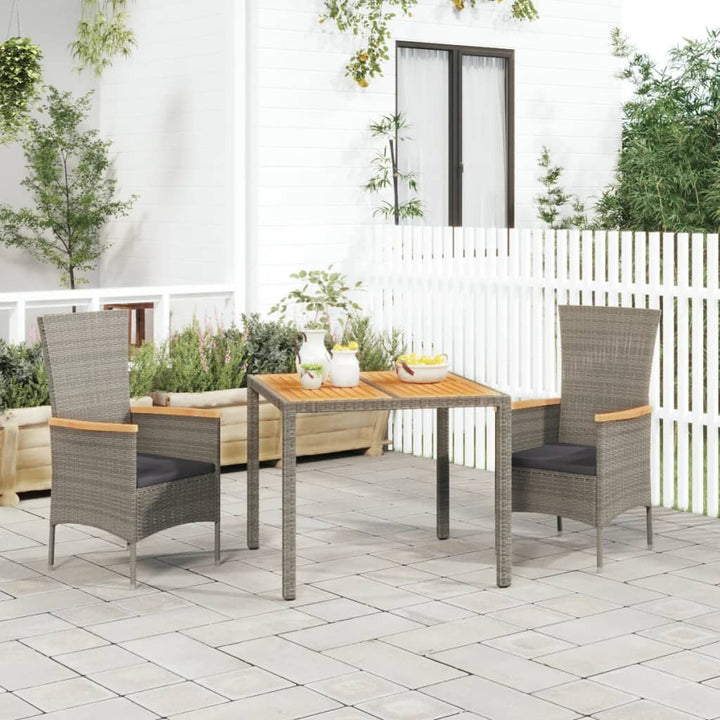 Set Mobilier De Grădină Cu Perne, 5 Piese, Gri, Poliratan