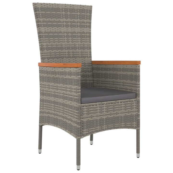Set Mobilier De Grădină Cu Perne, 5 Piese, Gri, Poliratan