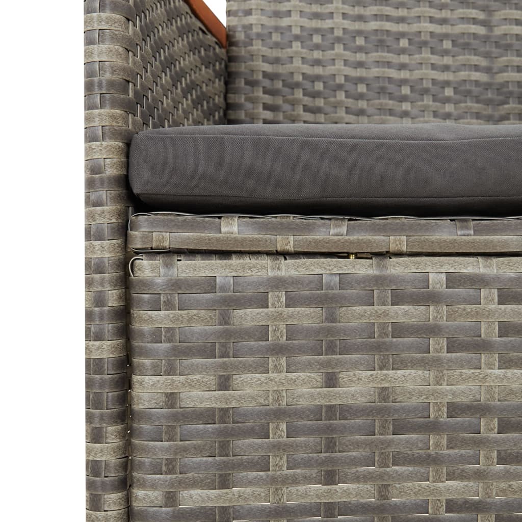 Set Mobilier De Grădină Cu Perne, 5 Piese, Gri, Poliratan