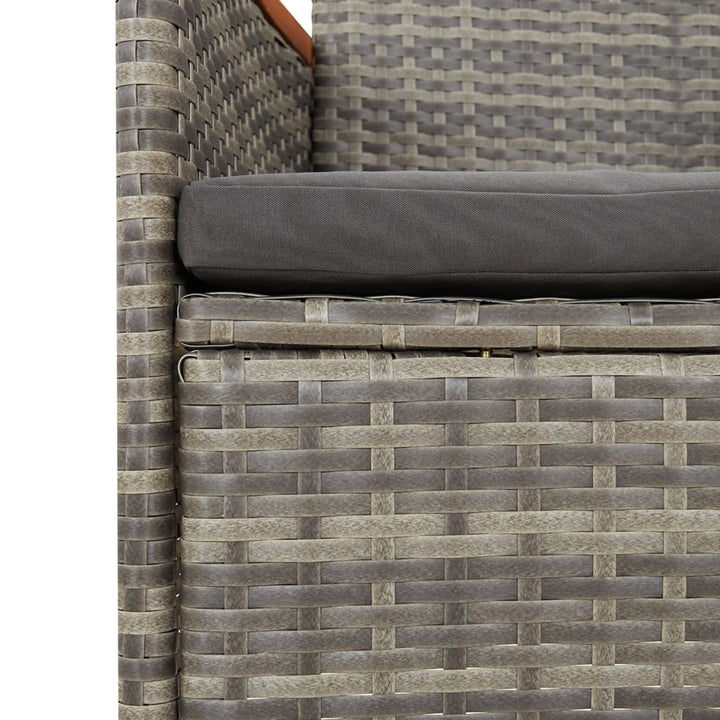 Set Mobilier De Grădină Cu Perne, 5 Piese, Gri, Poliratan