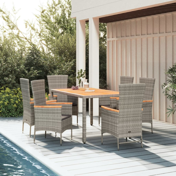 Set Mobilier De Grădină Cu Perne, 5 Piese, Gri, Poliratan