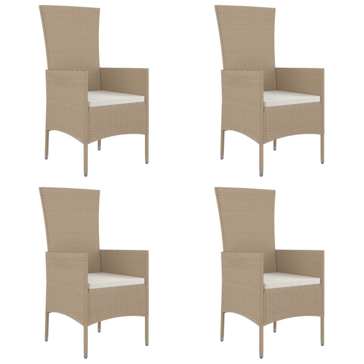 Set Mobilier De Grădină Cu Perne, 5 Piese, Bej, Poliratan
