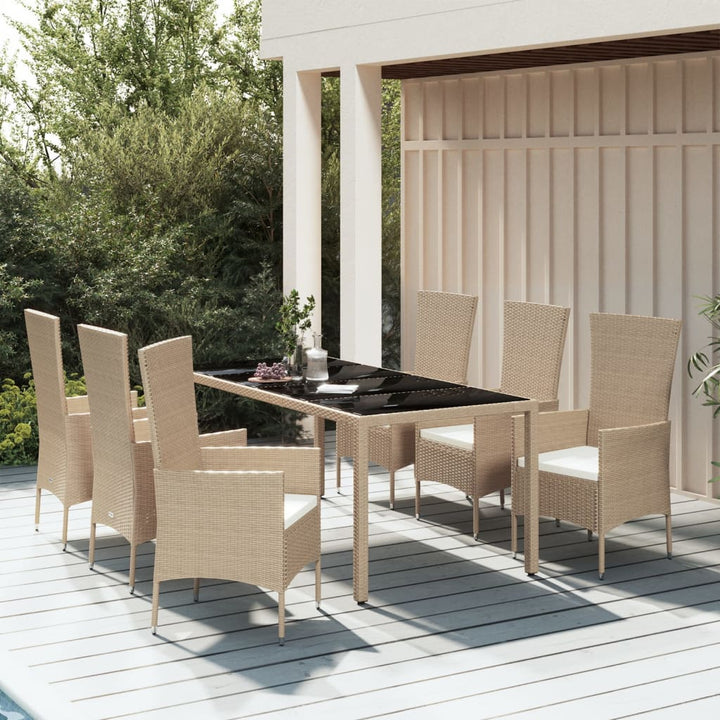 Set Mobilier De Grădină Cu Perne, 5 Piese, Bej, Poliratan