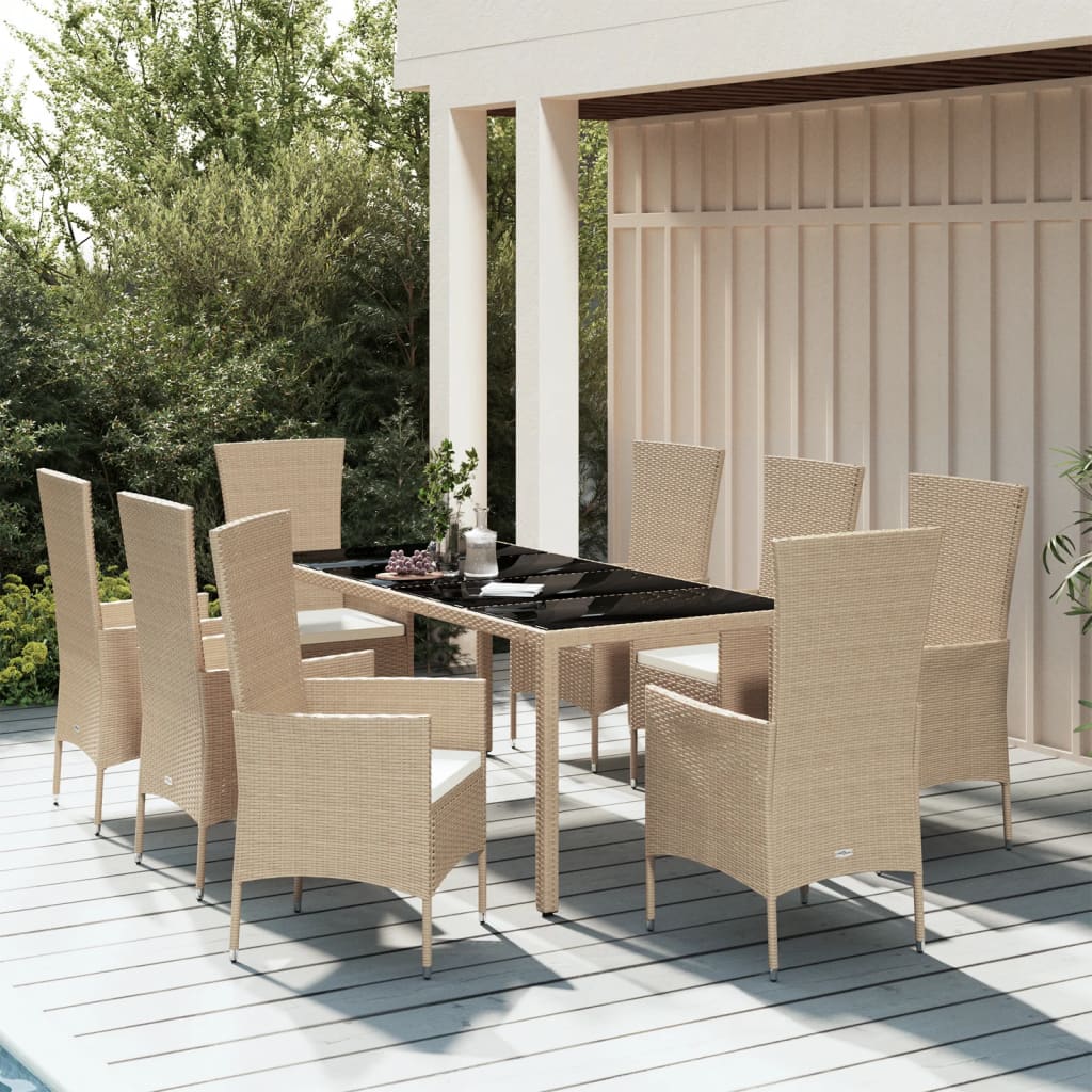 Set Mobilier De Grădină Cu Perne, 5 Piese, Bej, Poliratan