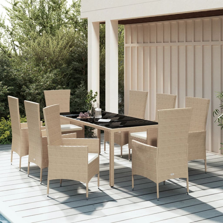Set Mobilier De Grădină Cu Perne, 5 Piese, Bej, Poliratan