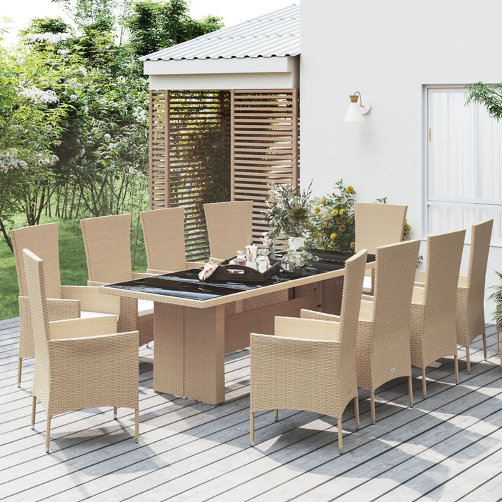 Set Mobilier De Grădină Cu Perne, 5 Piese, Bej, Poliratan