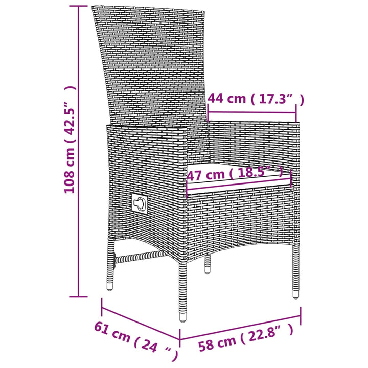 Set Mobilier De Grădină Cu Perne, 5 Piese, Bej, Poliratan