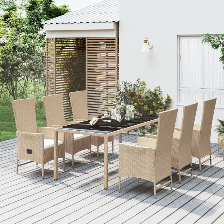 Set Mobilier De Grădină Cu Perne, 5 Piese, Bej, Poliratan