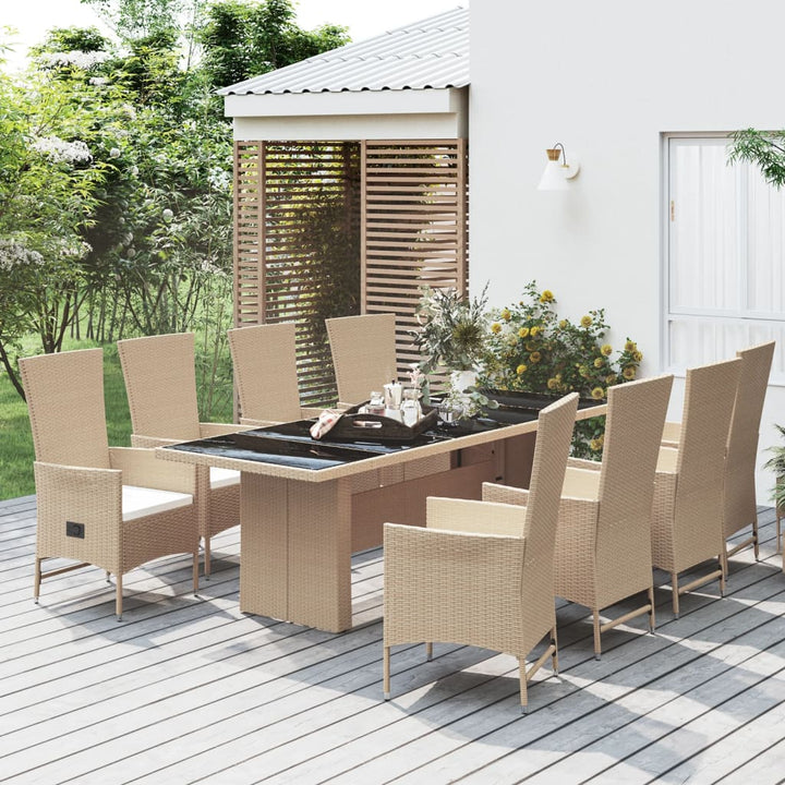 Set Mobilier De Grădină Cu Perne, 5 Piese, Bej, Poliratan