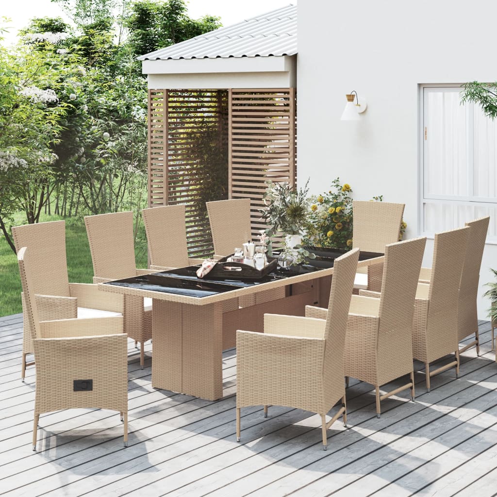 Set Mobilier De Grădină Cu Perne, 5 Piese, Bej, Poliratan