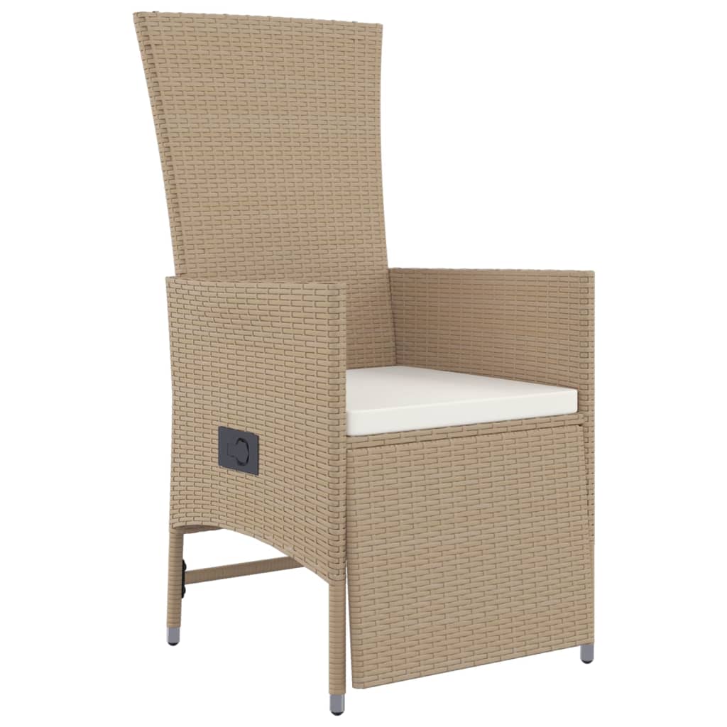 Set Mobilier De Grădină Cu Perne, 3 Piese, Bej, Poliratan