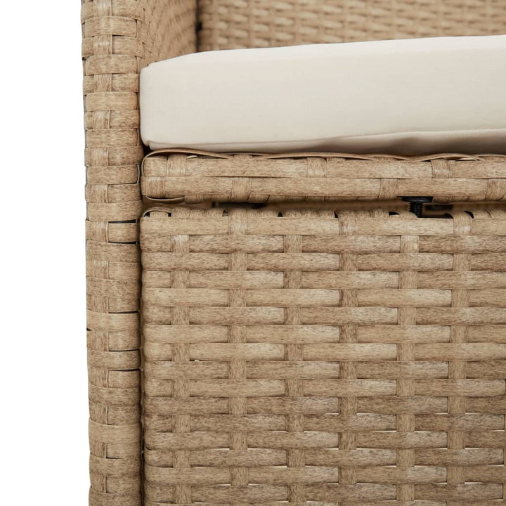 Set Mobilier De Grădină Cu Perne, 3 Piese, Bej, Poliratan