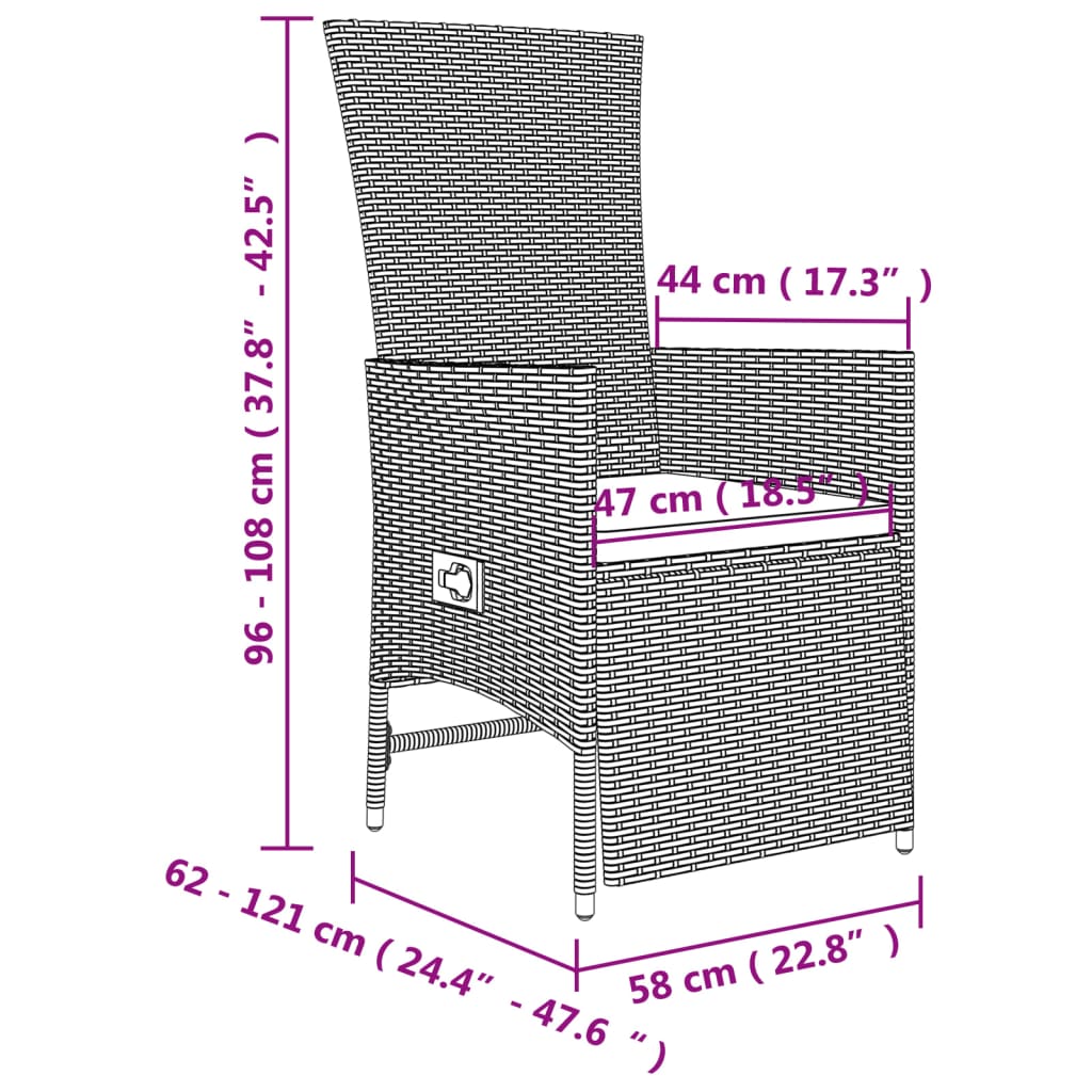 Set Mobilier De Grădină Cu Perne, 3 Piese, Bej, Poliratan