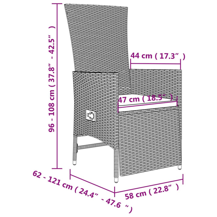 Set Mobilier De Grădină Cu Perne, 3 Piese, Bej, Poliratan