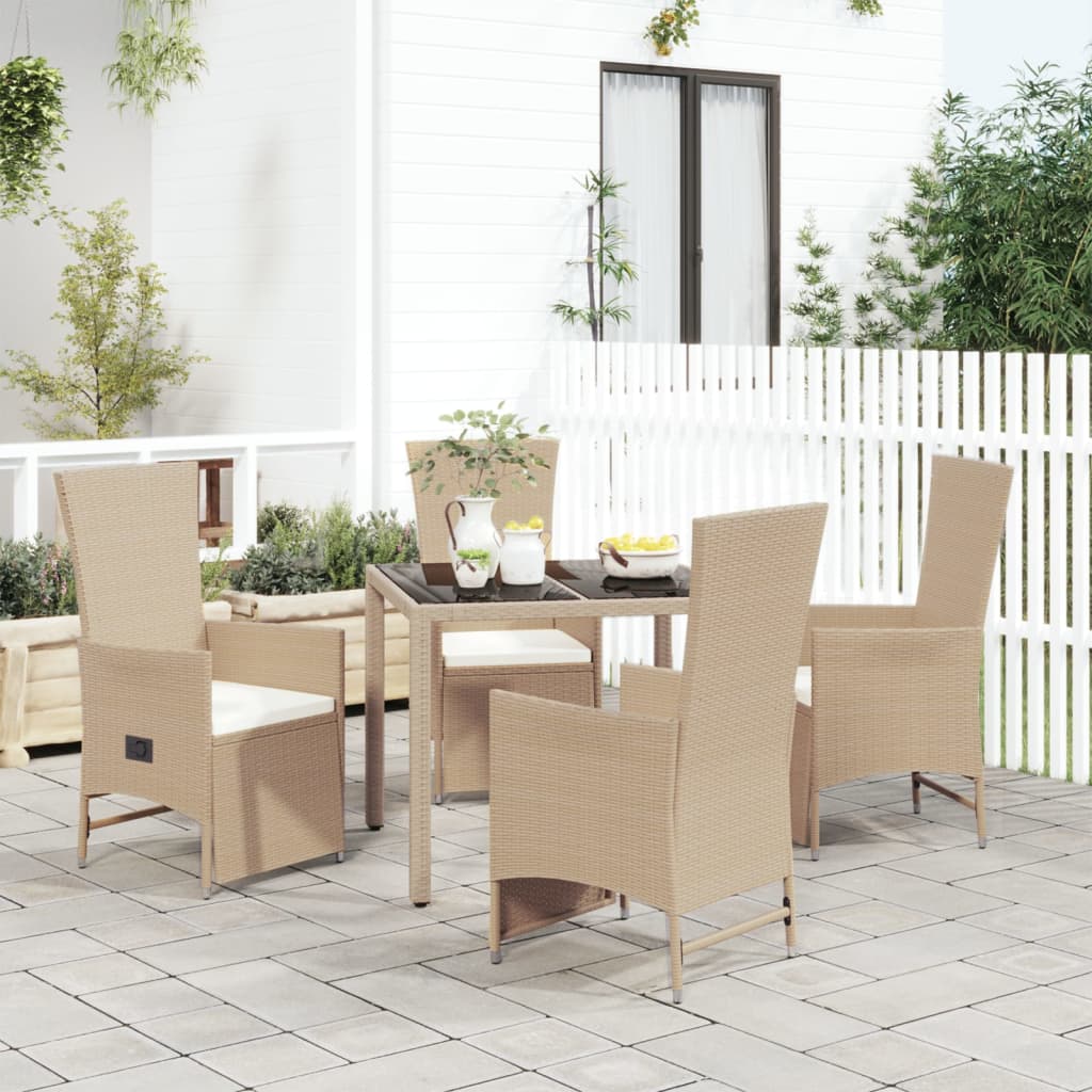 Set Mobilier De Grădină Cu Perne, 3 Piese, Bej, Poliratan