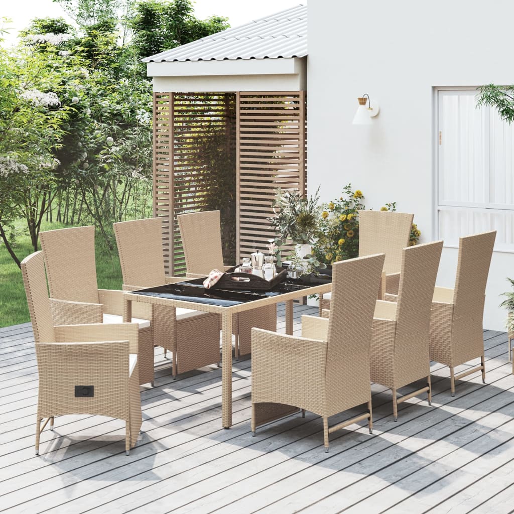 Set Mobilier De Grădină Cu Perne, 3 Piese, Bej, Poliratan