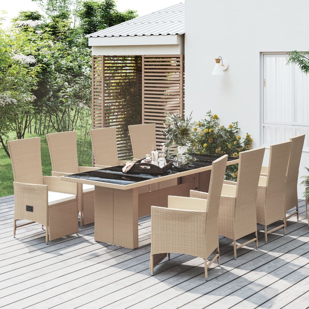 Set Mobilier De Grădină Cu Perne, 3 Piese, Bej, Poliratan