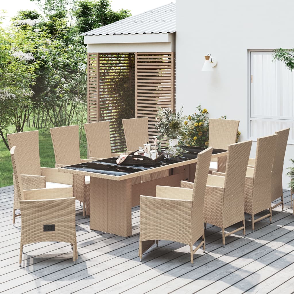 Set Mobilier De Grădină Cu Perne, 3 Piese, Bej, Poliratan