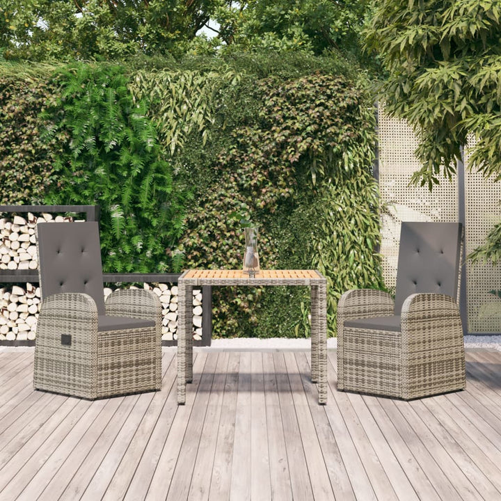 Set Mobilier De Grădină Cu Perne, 7 Piese, Gri, Poliratan
