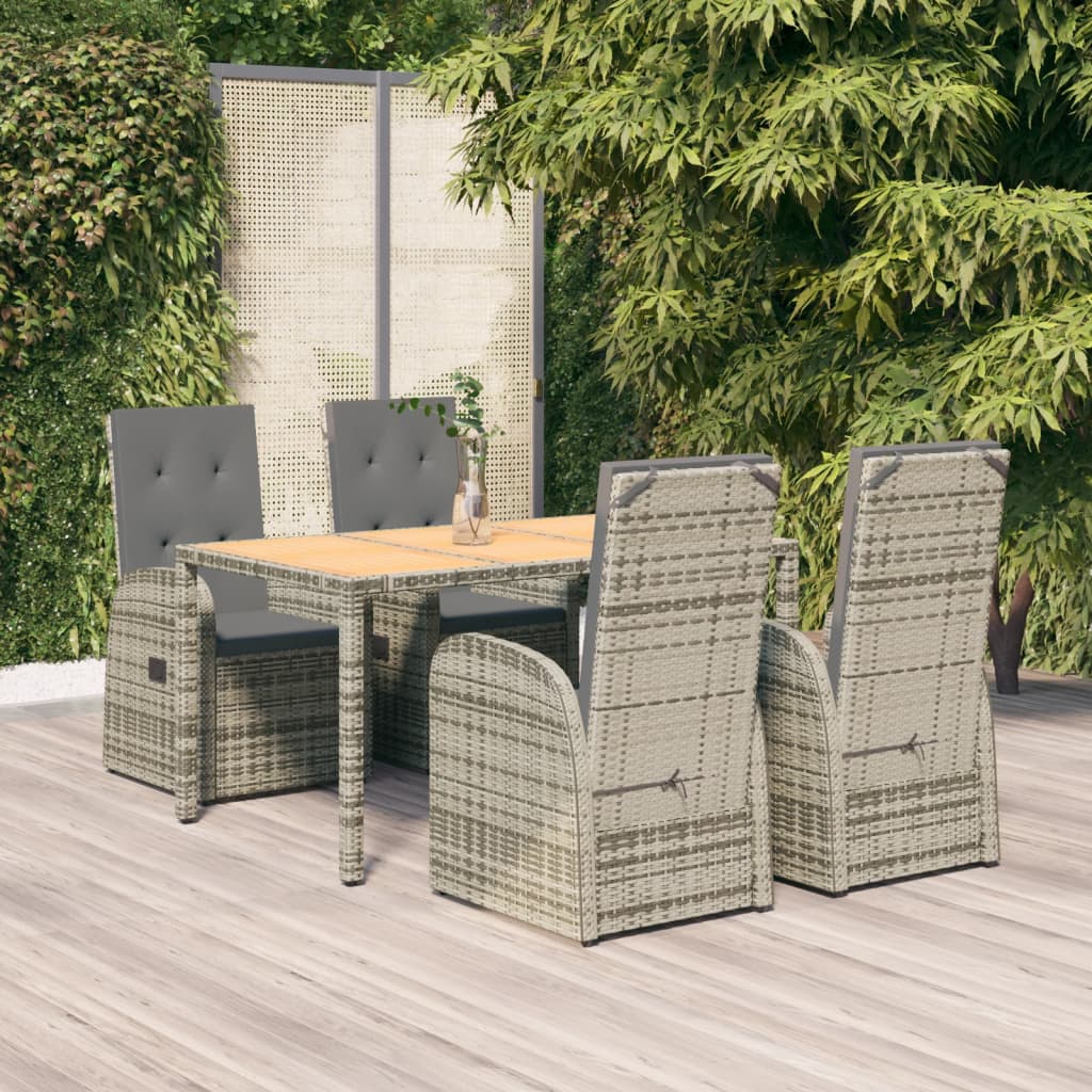 Set Mobilier De Grădină Cu Perne, 7 Piese, Gri, Poliratan