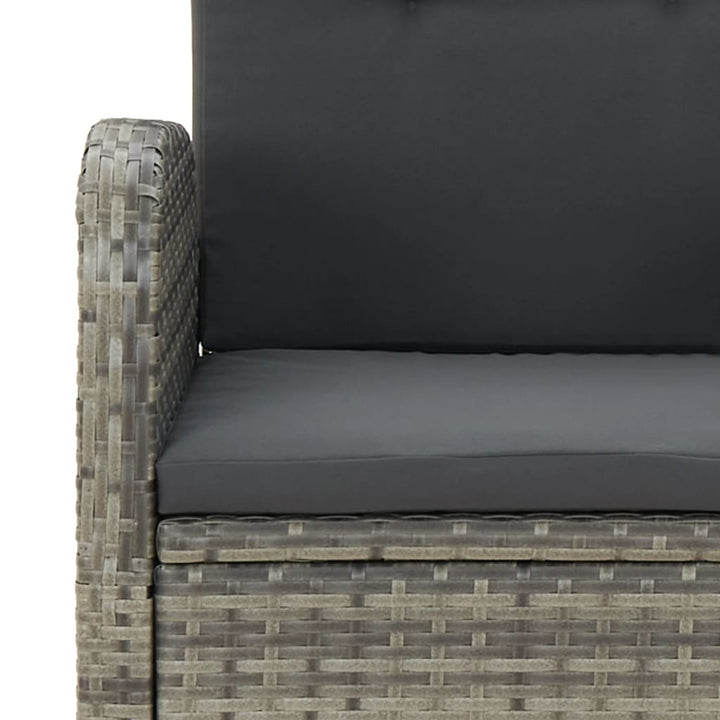 Set Mobilier De Grădină Cu Perne, 7 Piese, Gri, Poliratan