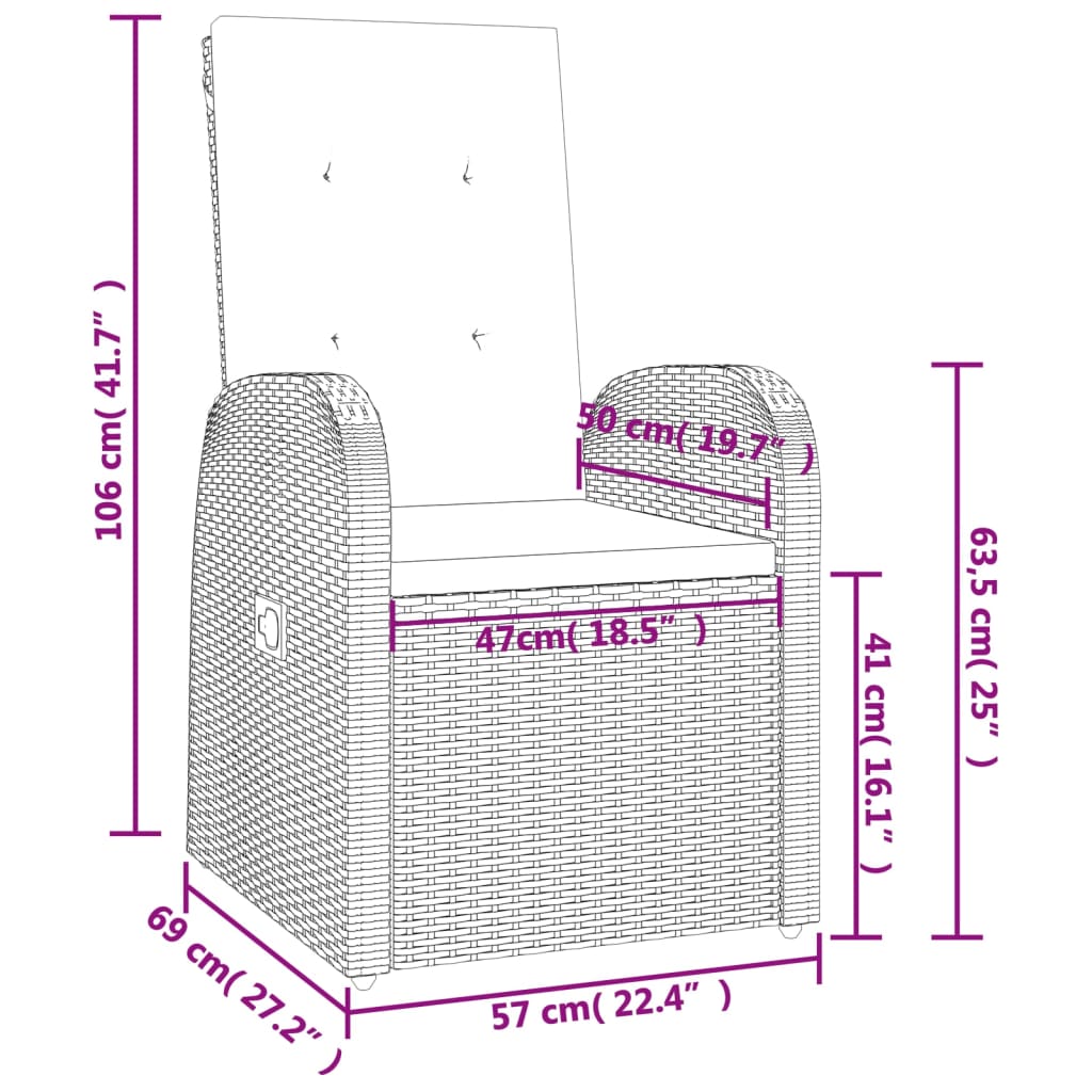 Set Mobilier De Grădină Cu Perne, 7 Piese, Gri, Poliratan