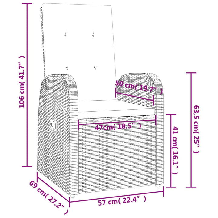 Set Mobilier De Grădină Cu Perne, 7 Piese, Gri, Poliratan