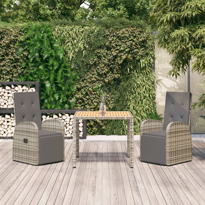 Set Mobilier De Grădină Cu Perne, 5 Piese, Gri, Poliratan