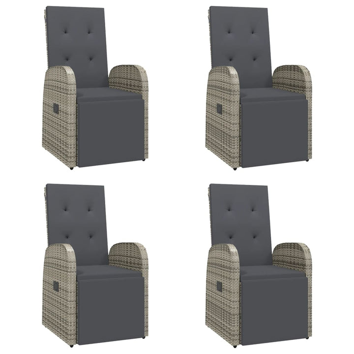 Set Mobilier De Grădină Cu Perne, 5 Piese, Gri, Poliratan