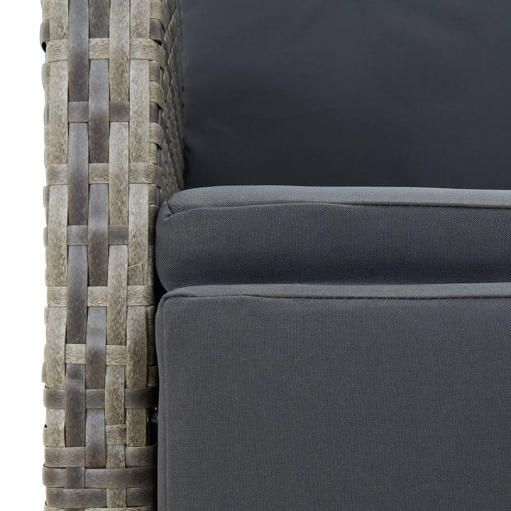 Set Mobilier De Grădină Cu Perne, 5 Piese, Gri, Poliratan