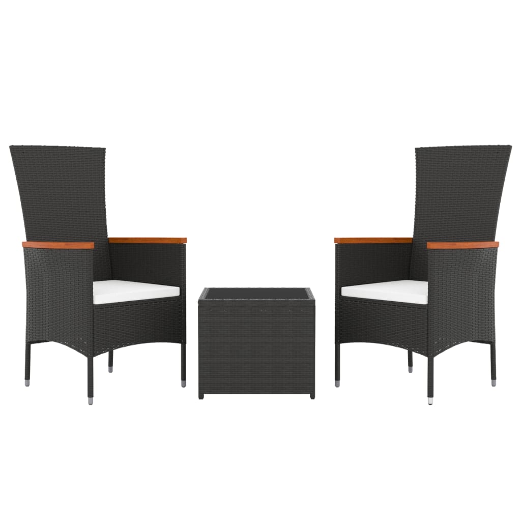 Set Șezlonguri Grădină, 3 Piese, , Poliratan&